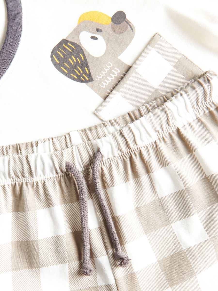 Ensemble de pyjama en coton à motif chien - crème - RESERVED - 3