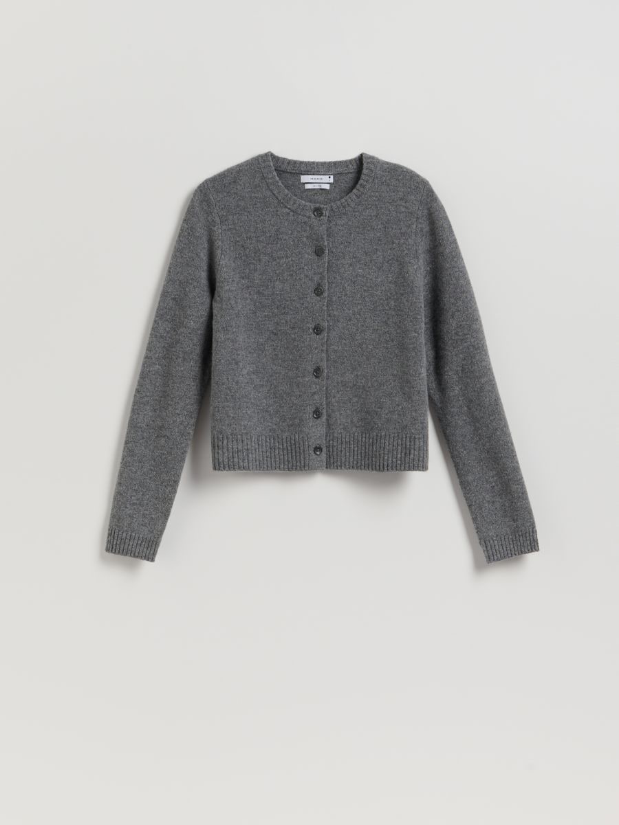 Wool cardigan - mid grey - RESERVED