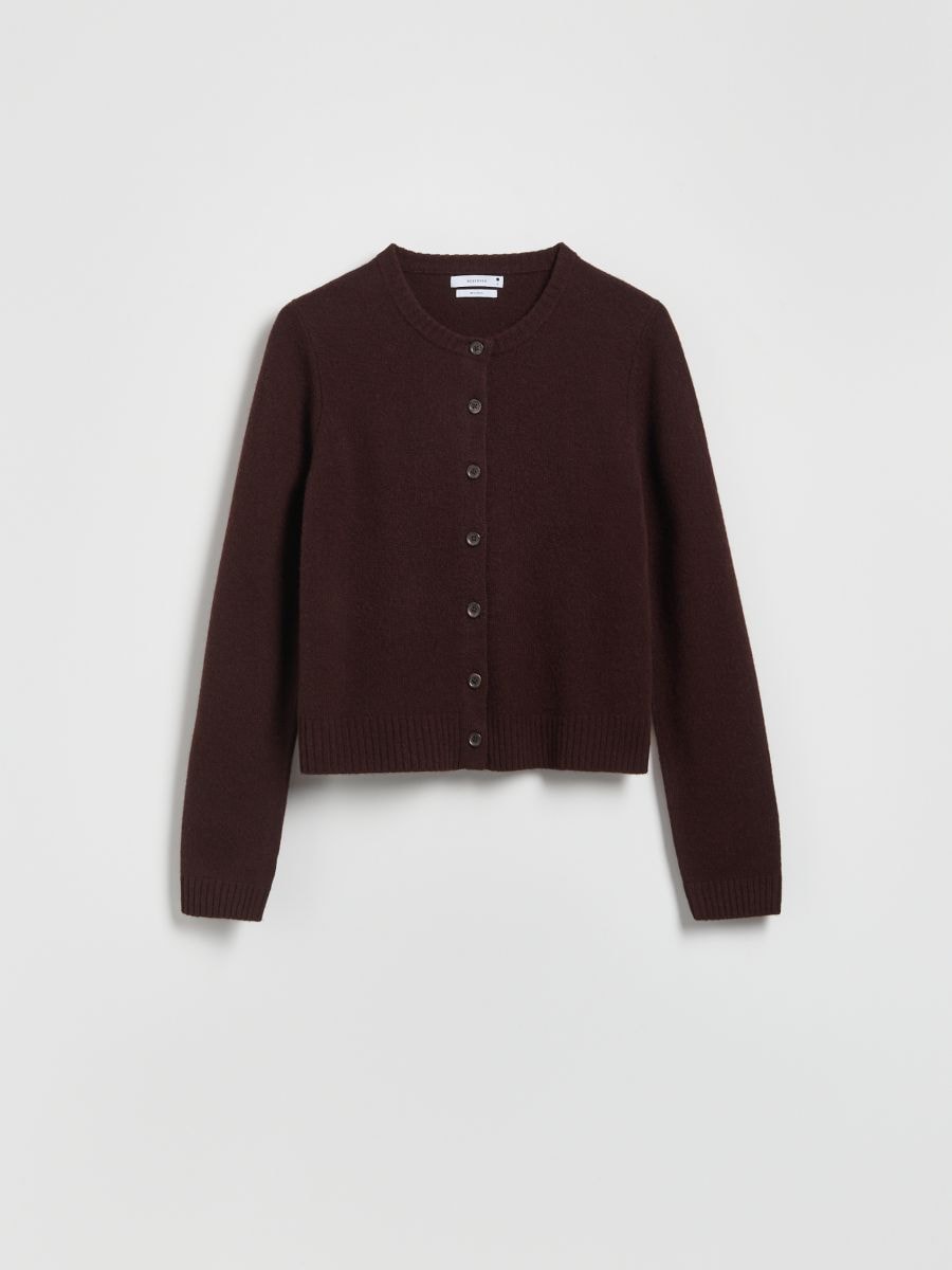Wool cardigan - dark brown - RESERVED