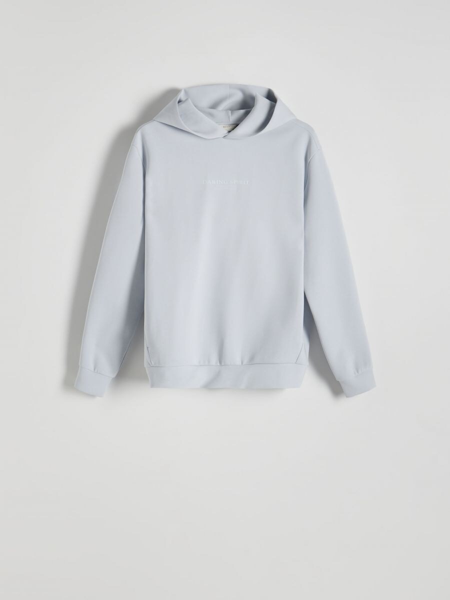 Sweater met minimalistische print - BLEEKBLAUW - RESERVED