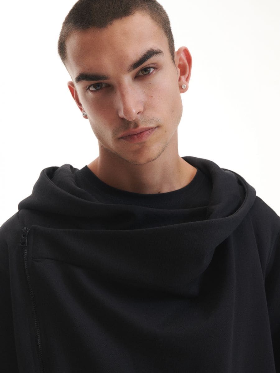Hoodie with large hood - black - RESERVED - 4