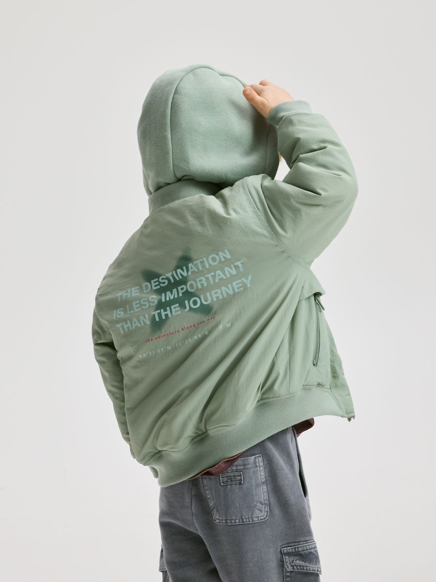 Hooded bomber jacket - pale green - RESERVED - 6
