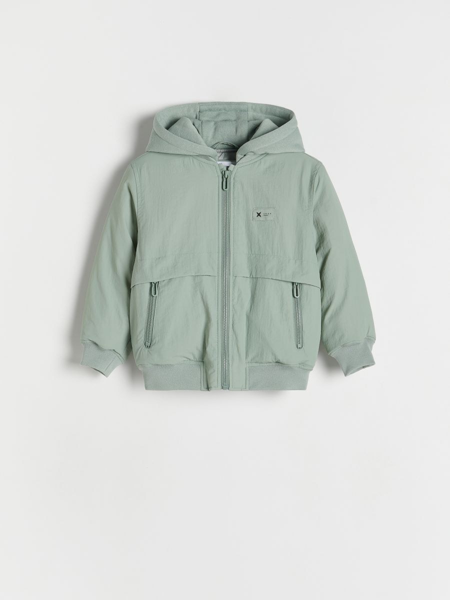 Hooded bomber jacket - pale green - RESERVED