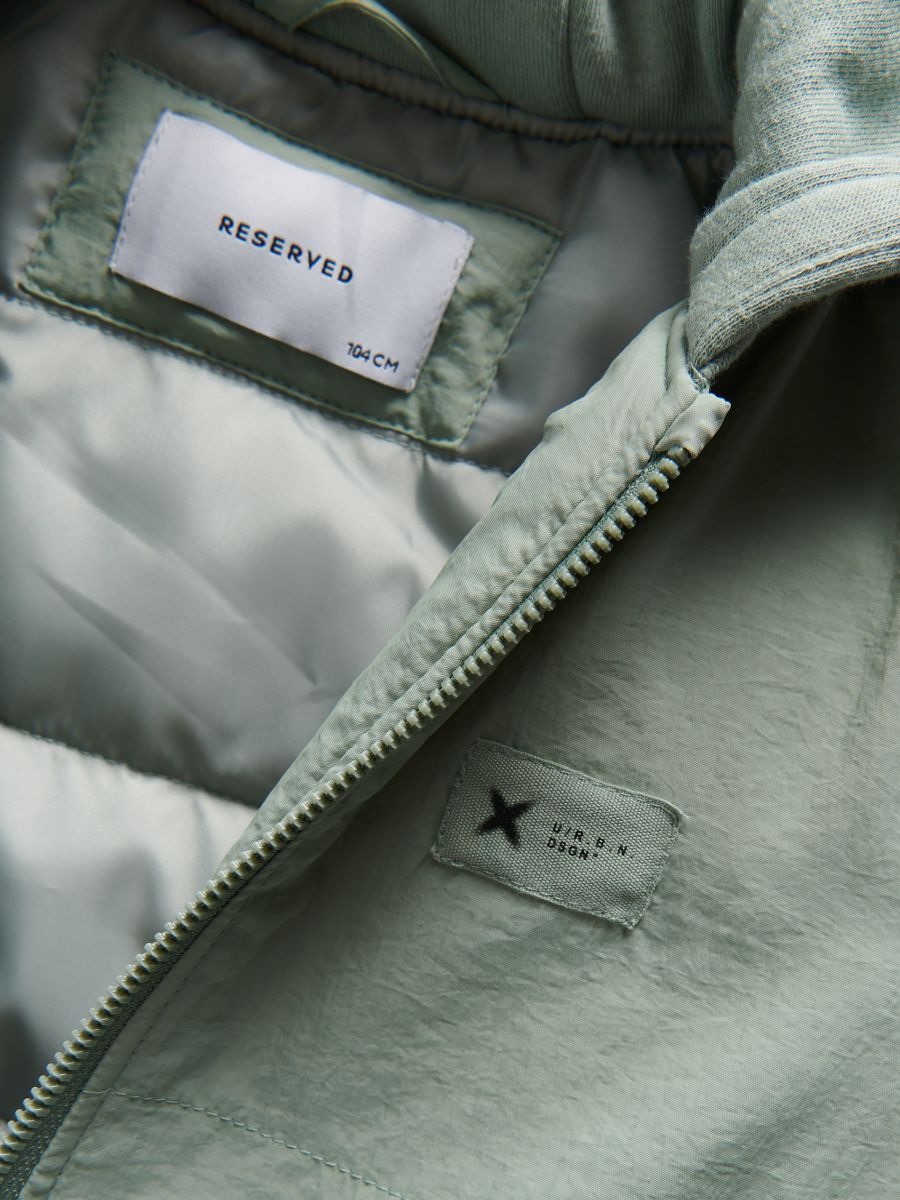 Hooded bomber jacket - pale green - RESERVED - 3