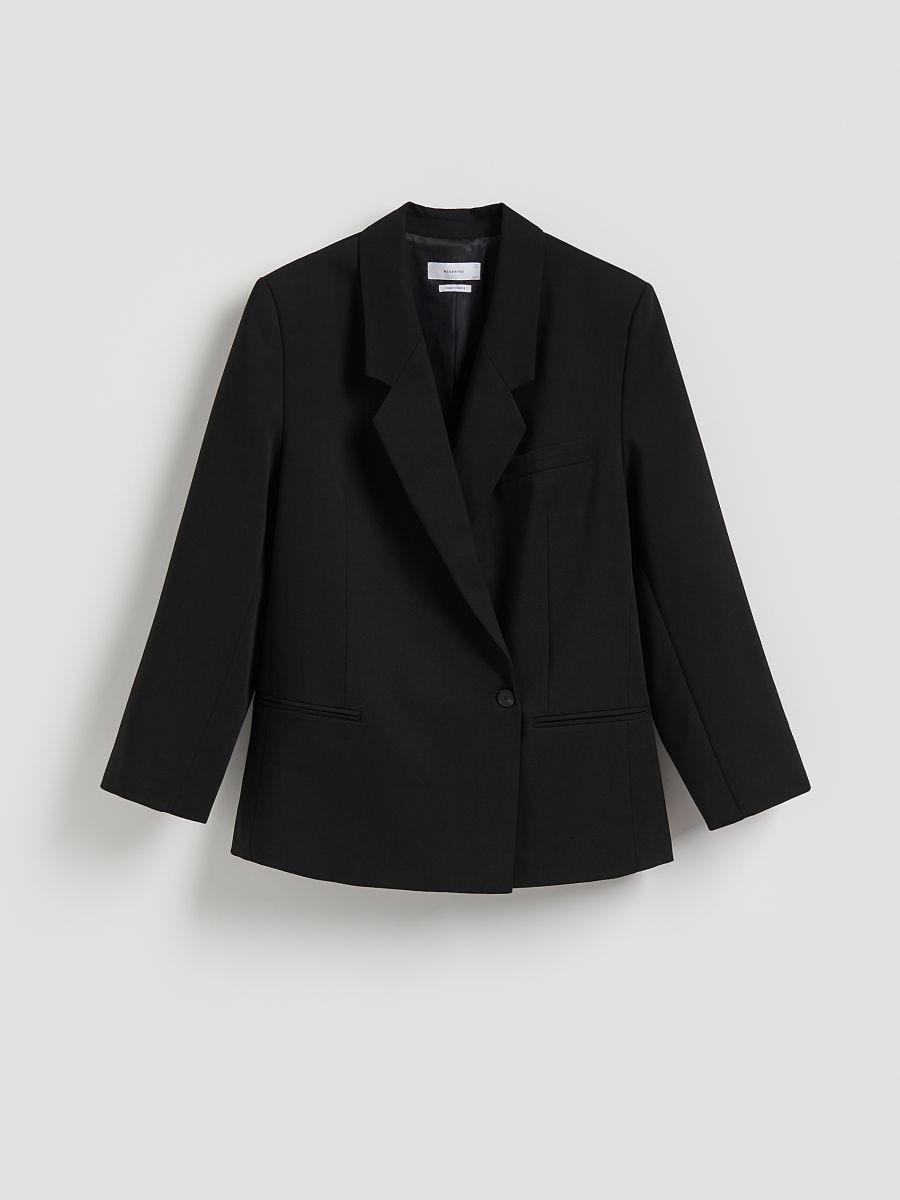 Viscose blend blazer - black - RESERVED