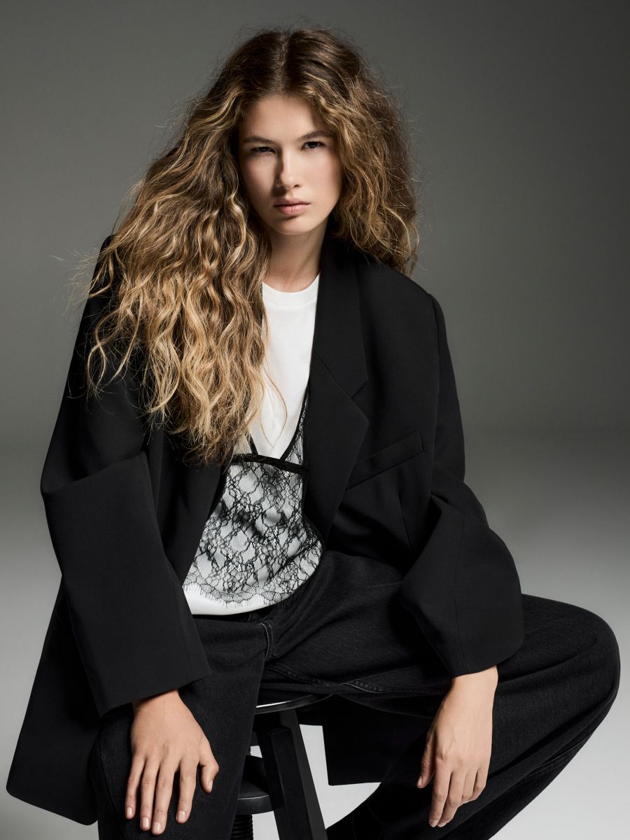 Viscose blend blazer - black - RESERVED