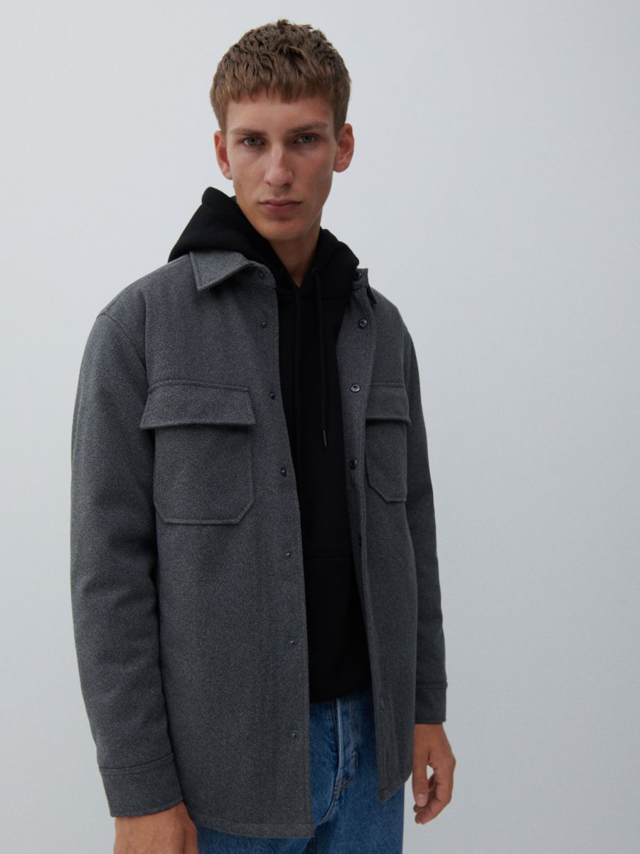 Shacket with pockets - dark grey - RESERVED - 2