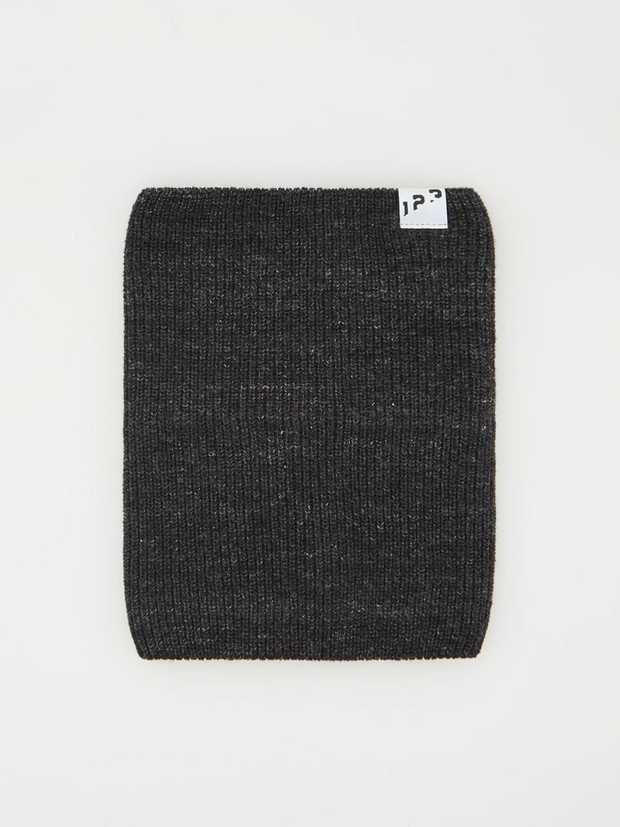 Cotton snood with patch - dark grey - RESERVED - 2