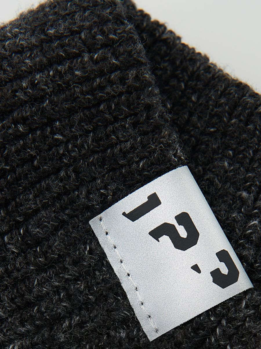 Cotton snood with patch - dark grey - RESERVED - 4