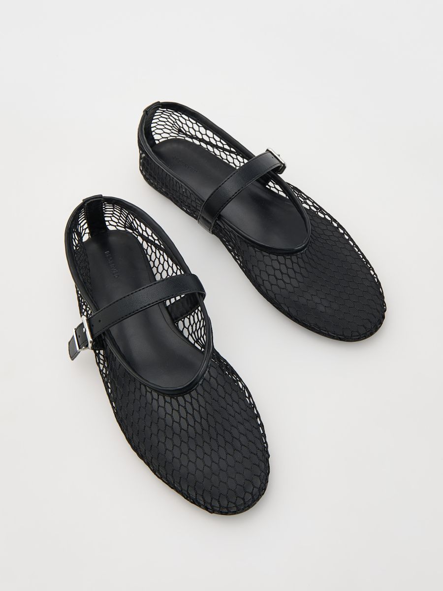Ballerina shoes with mesh - black - RESERVED - 3