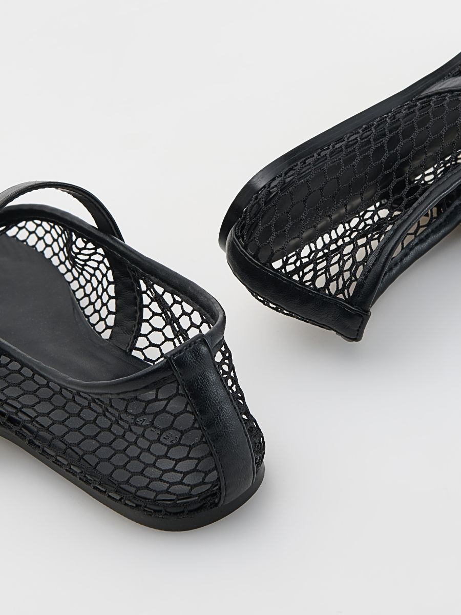 Ballerina shoes with mesh - black - RESERVED - 4