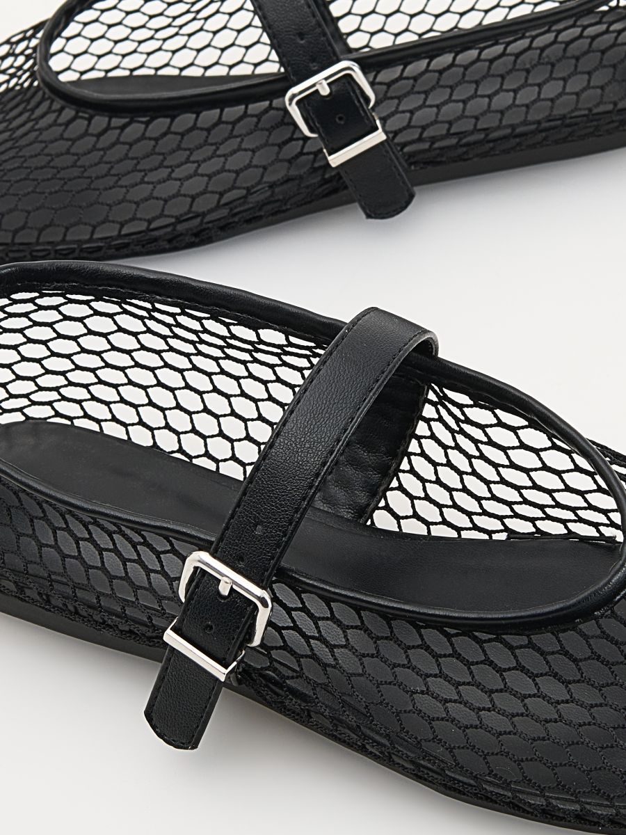 Ballerina shoes with mesh - black - RESERVED - 5