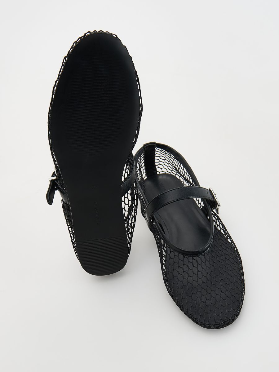 Ballerina shoes with mesh - black - RESERVED - 6