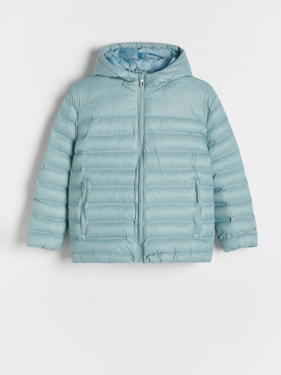 Pale blue quilted jacket online