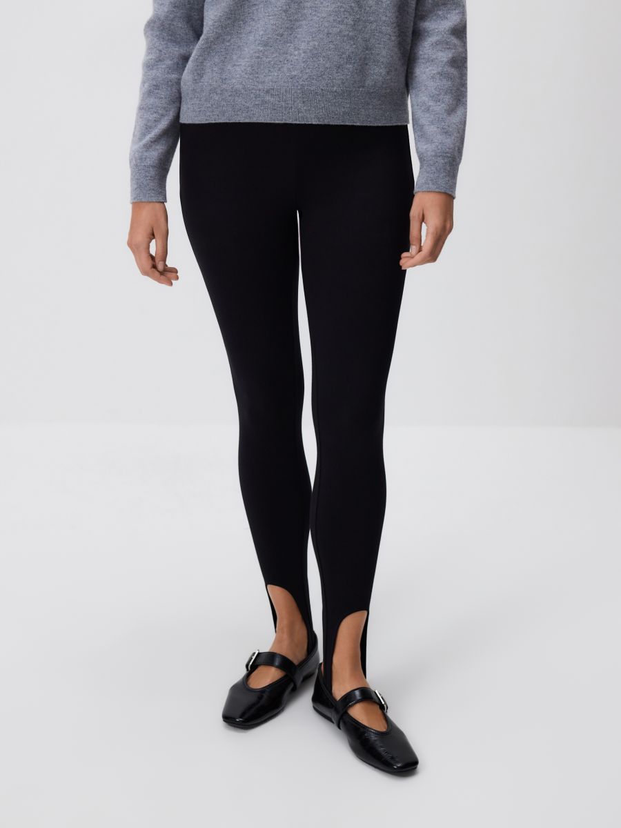 Legging en viscose majoritaire - noir - RESERVED
