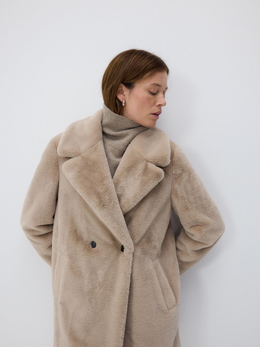 Cappotto in eco pelliccia - panna - RESERVED - 3