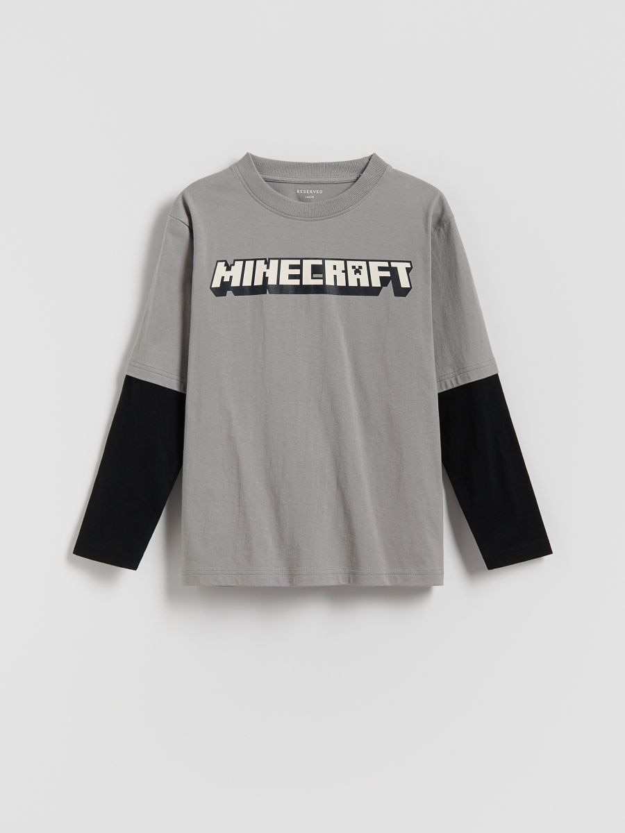 Langarmshirt Minecraft - dunkelgrau - RESERVED