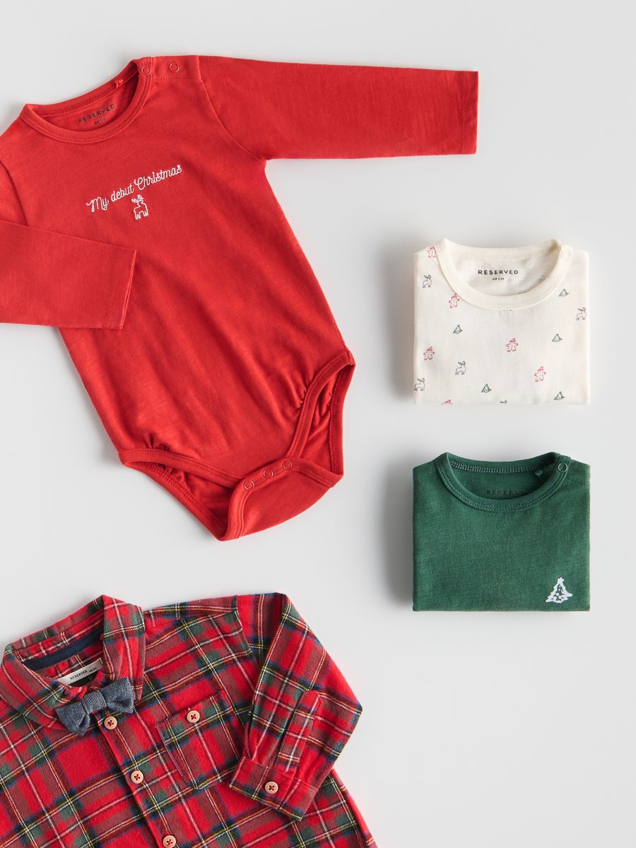 Pamučni bodi 3 pakovanja - crveno - RESERVED