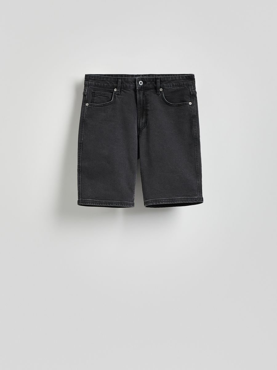 Regular fit denim shorts - black - RESERVED - 6