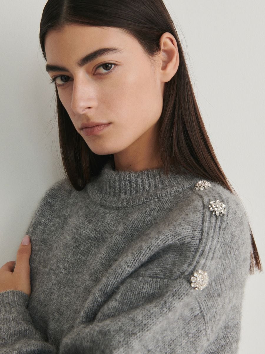 Sweater with studs - mid grey - RESERVED - 2