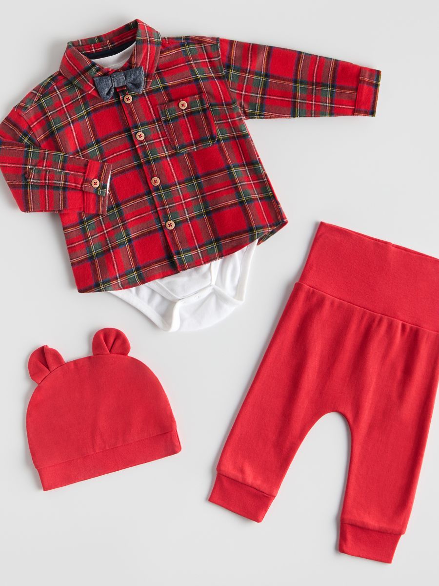 Pamučna košulja s mašnom - crveno - RESERVED