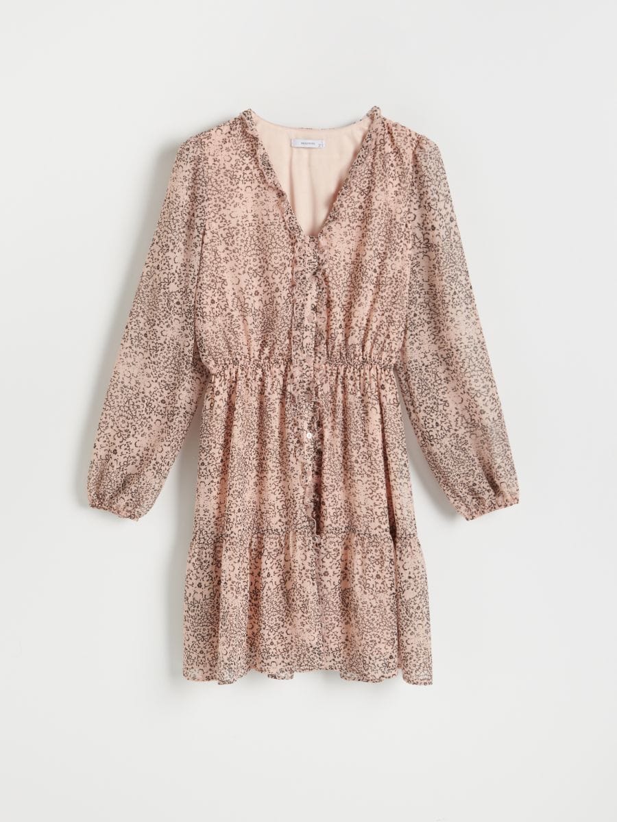 Chiffon mini dress - beige - RESERVED - 5