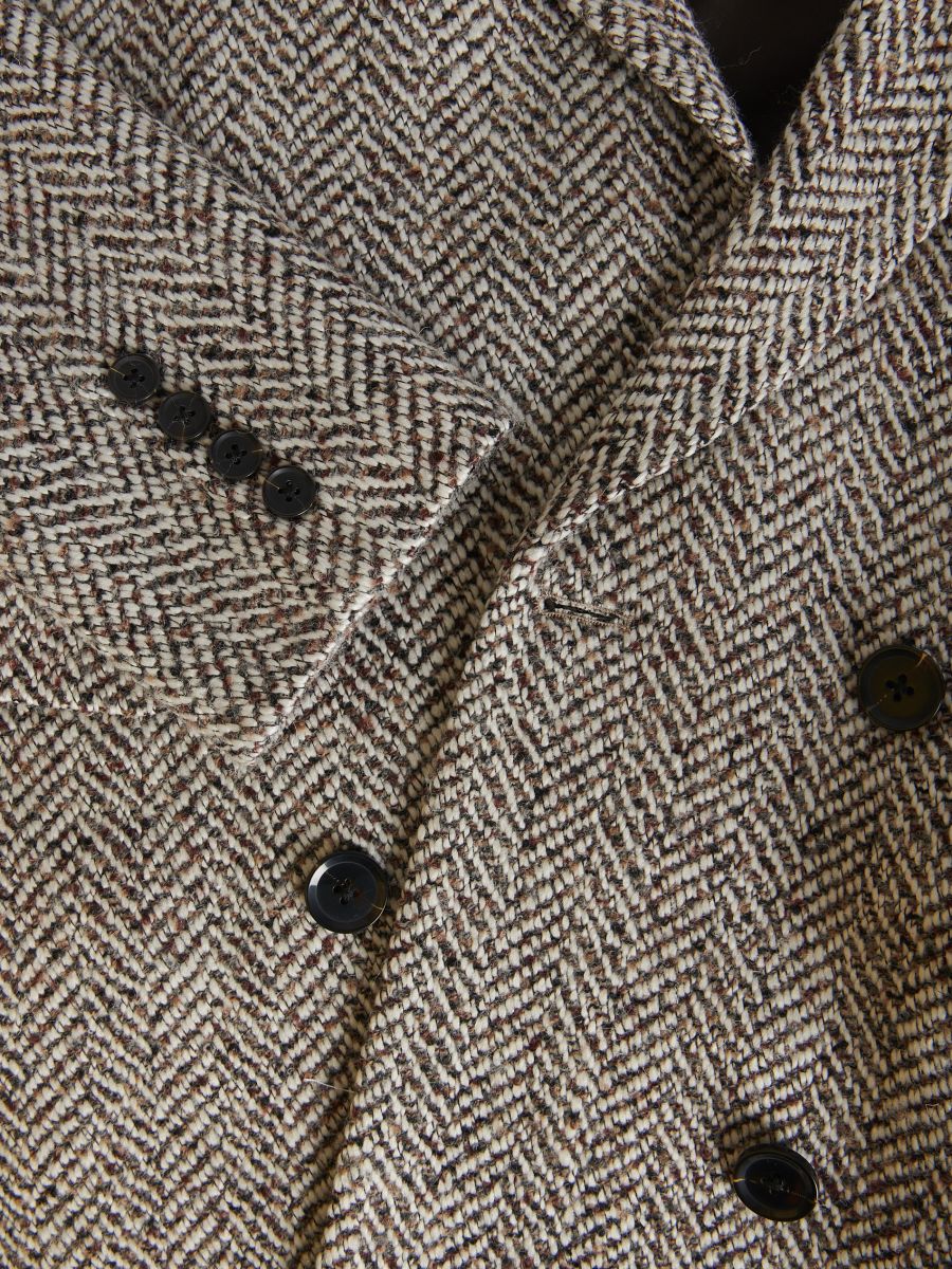 Wool blend double-breasted coat - multicolor - RESERVED - 7