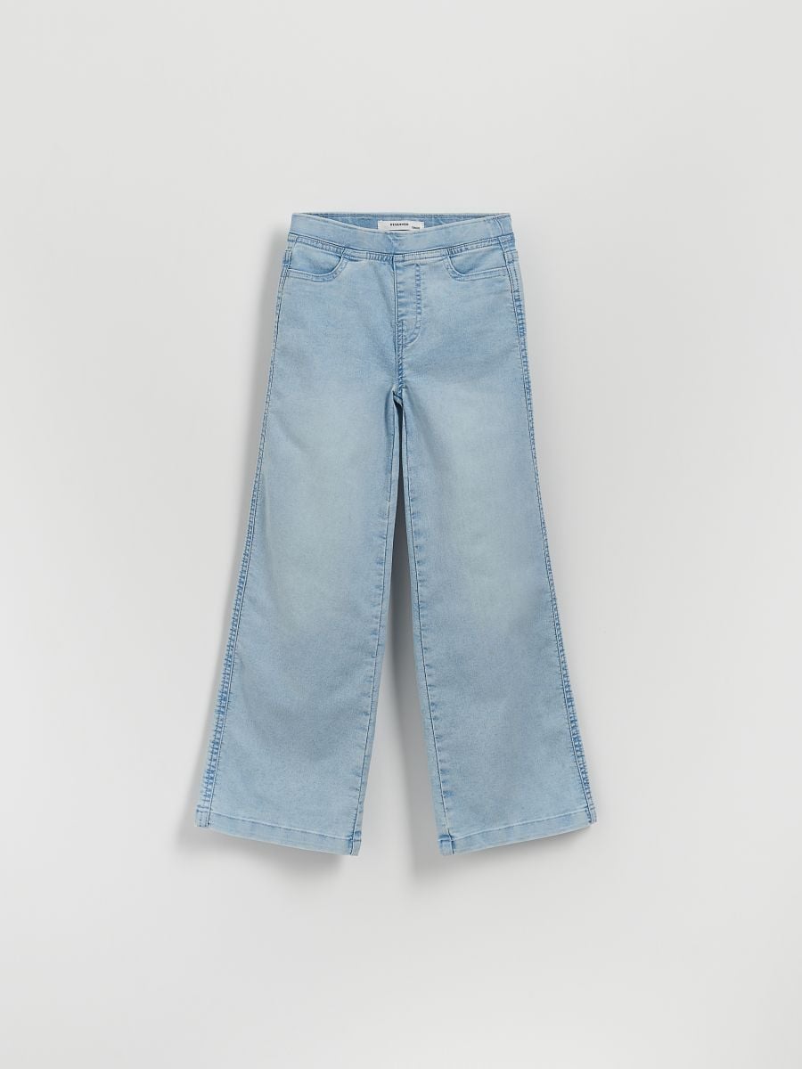 Elastische Wide-Leg-Jeans - blau - RESERVED