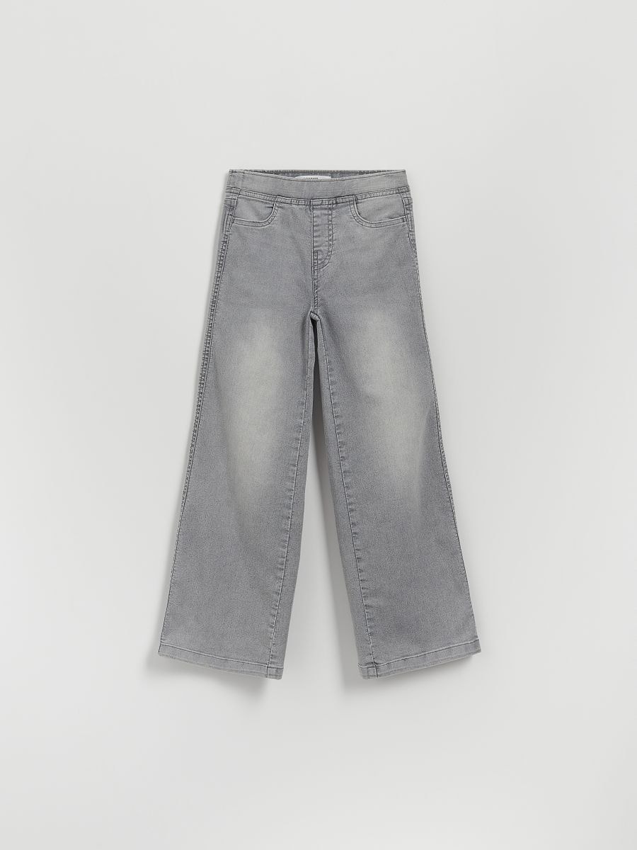 Elastische Wide-Leg-Jeans - hellgrau - RESERVED
