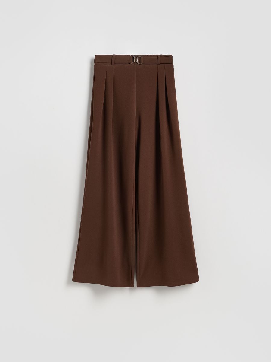 LADIES` TROUSERS - tmavě hnědá - RESERVED
