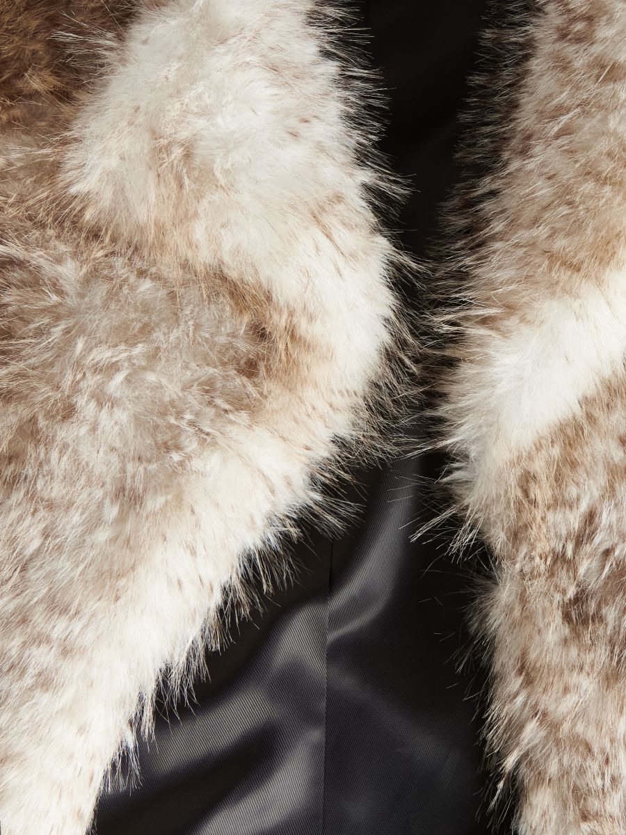Faux fur coat - multicolor - RESERVED - 7