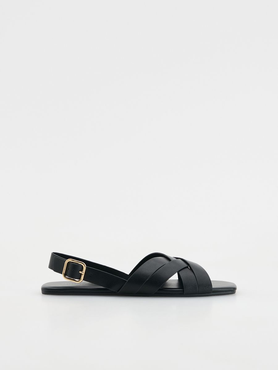 Flache Sandalen - schwarz - RESERVED