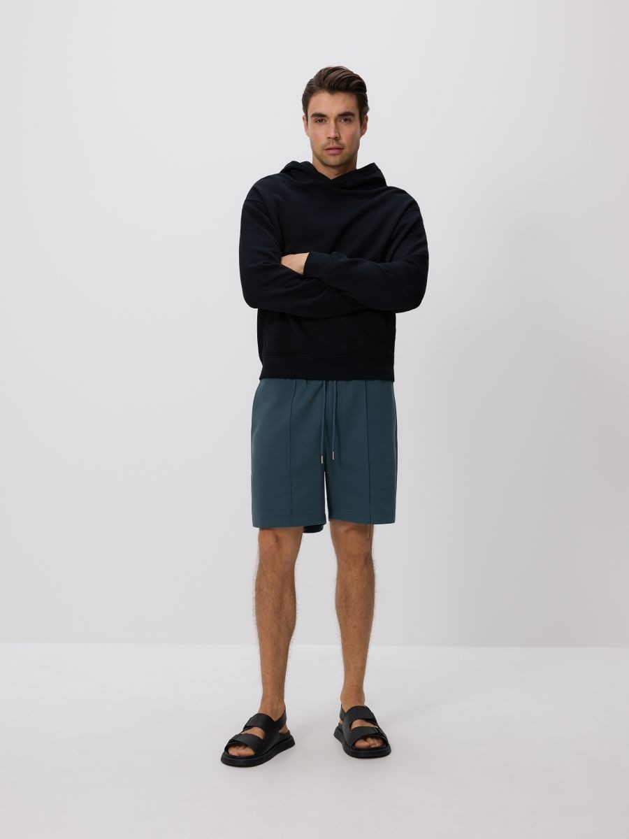 Comfort shorts with stitching - steel blue - RESERVED - 2