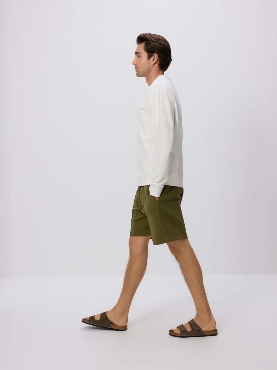 Comfort shorts with stitching - dusty green - RESERVED - 2