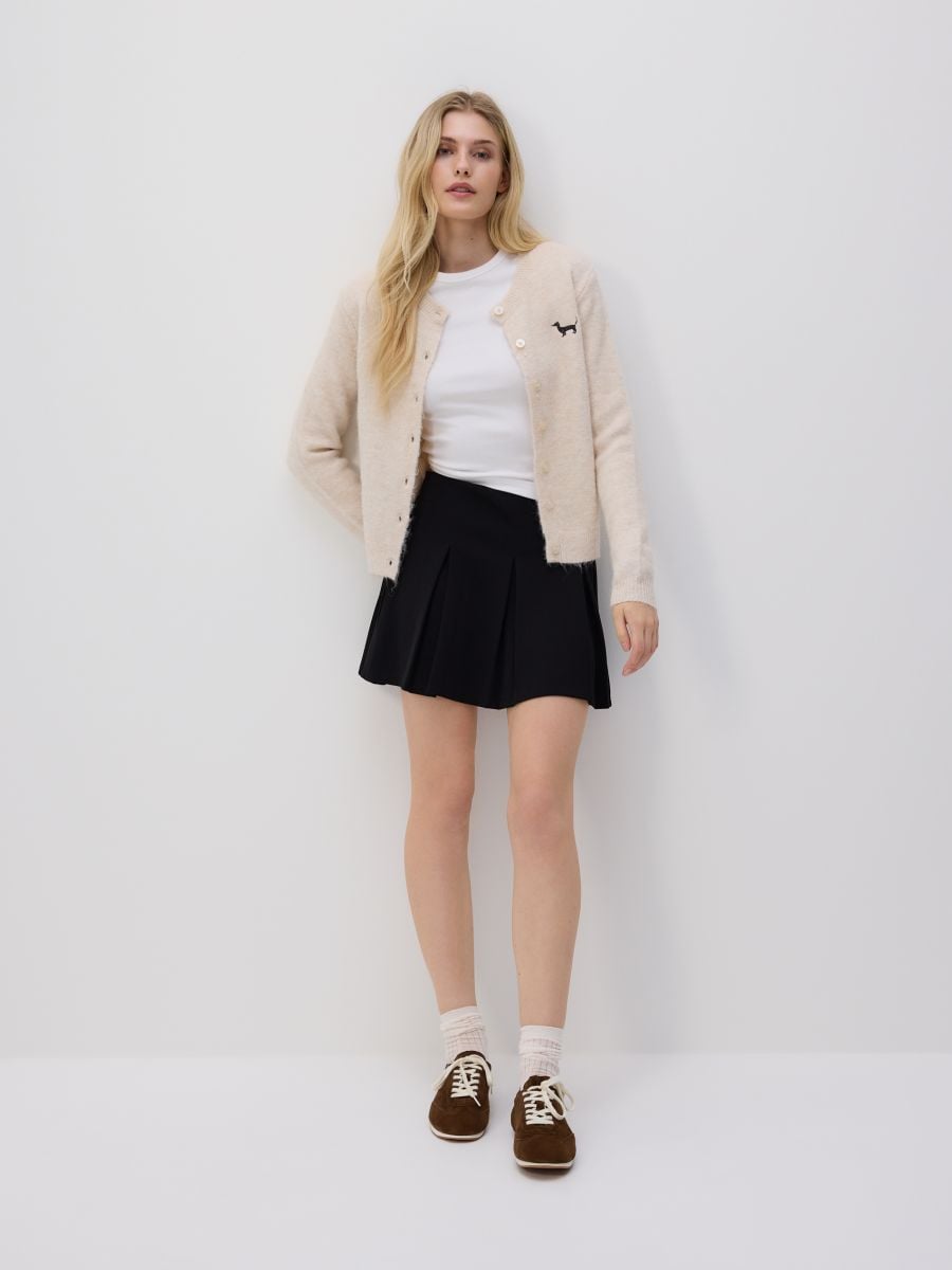 Pleated mini skirt - black - RESERVED