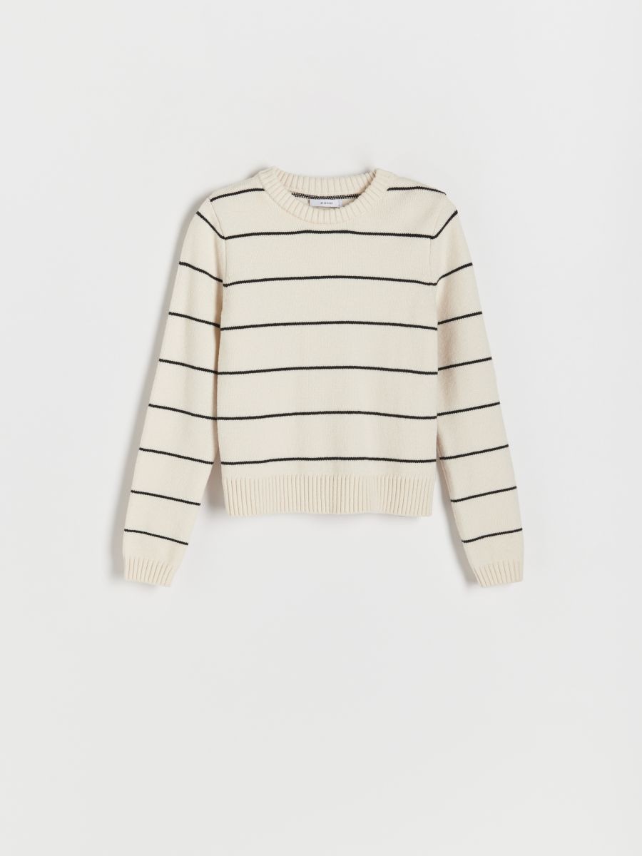 Sweter w paski - kremowy - RESERVED - 5