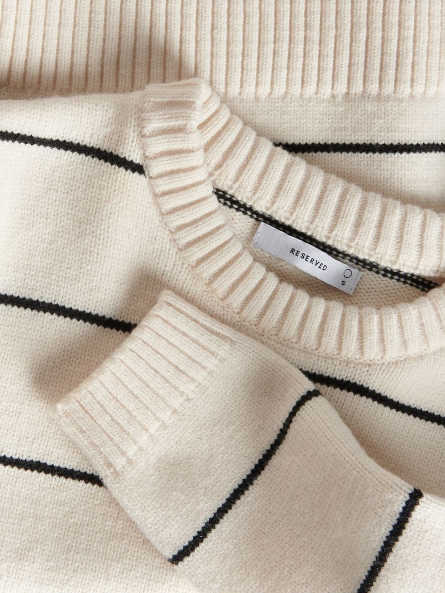 Sweter w paski - kremowy - RESERVED - 6