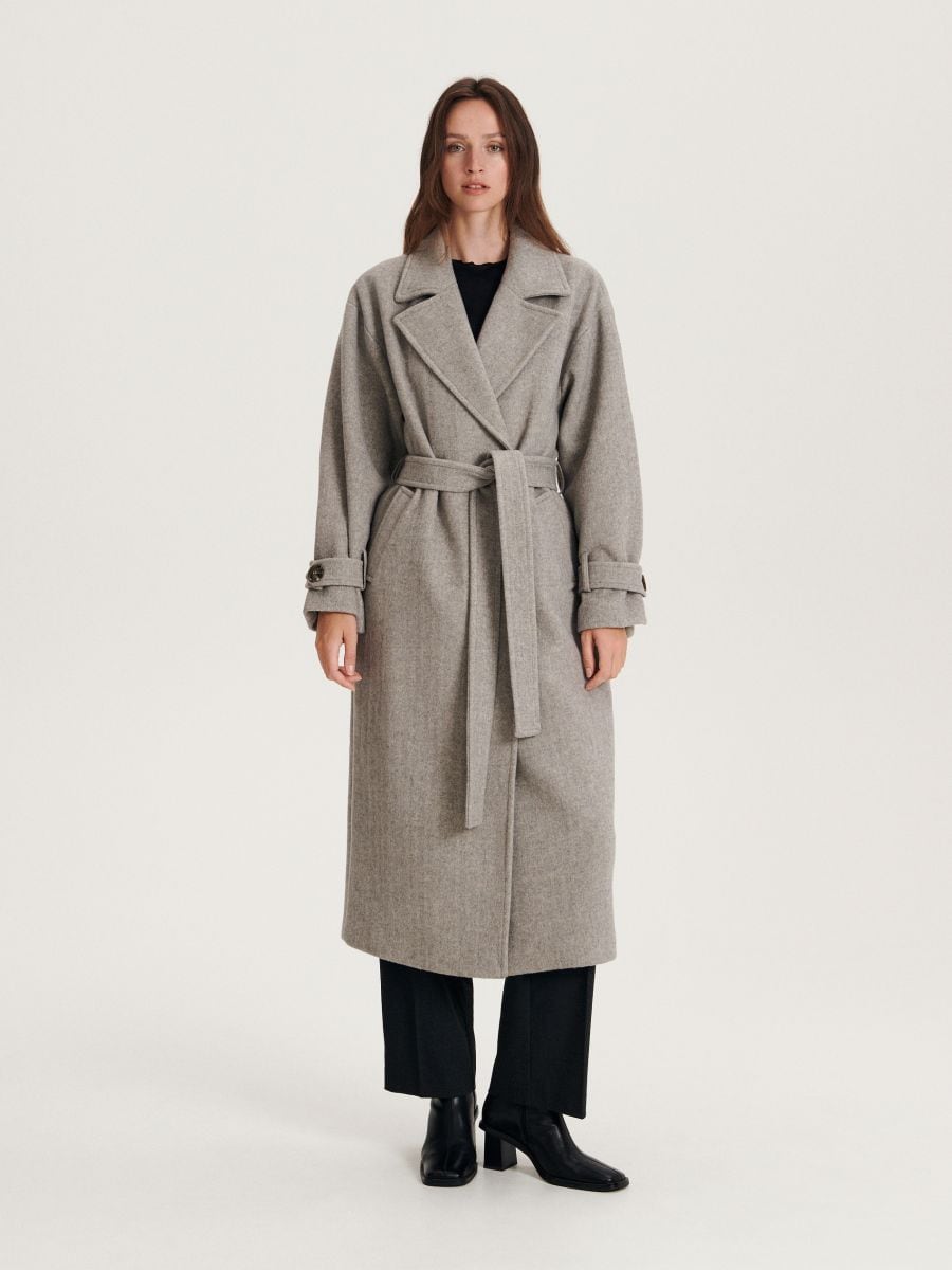 Relaxed design wool rich coat Color mid grey - RESERVED - 6150X-85X