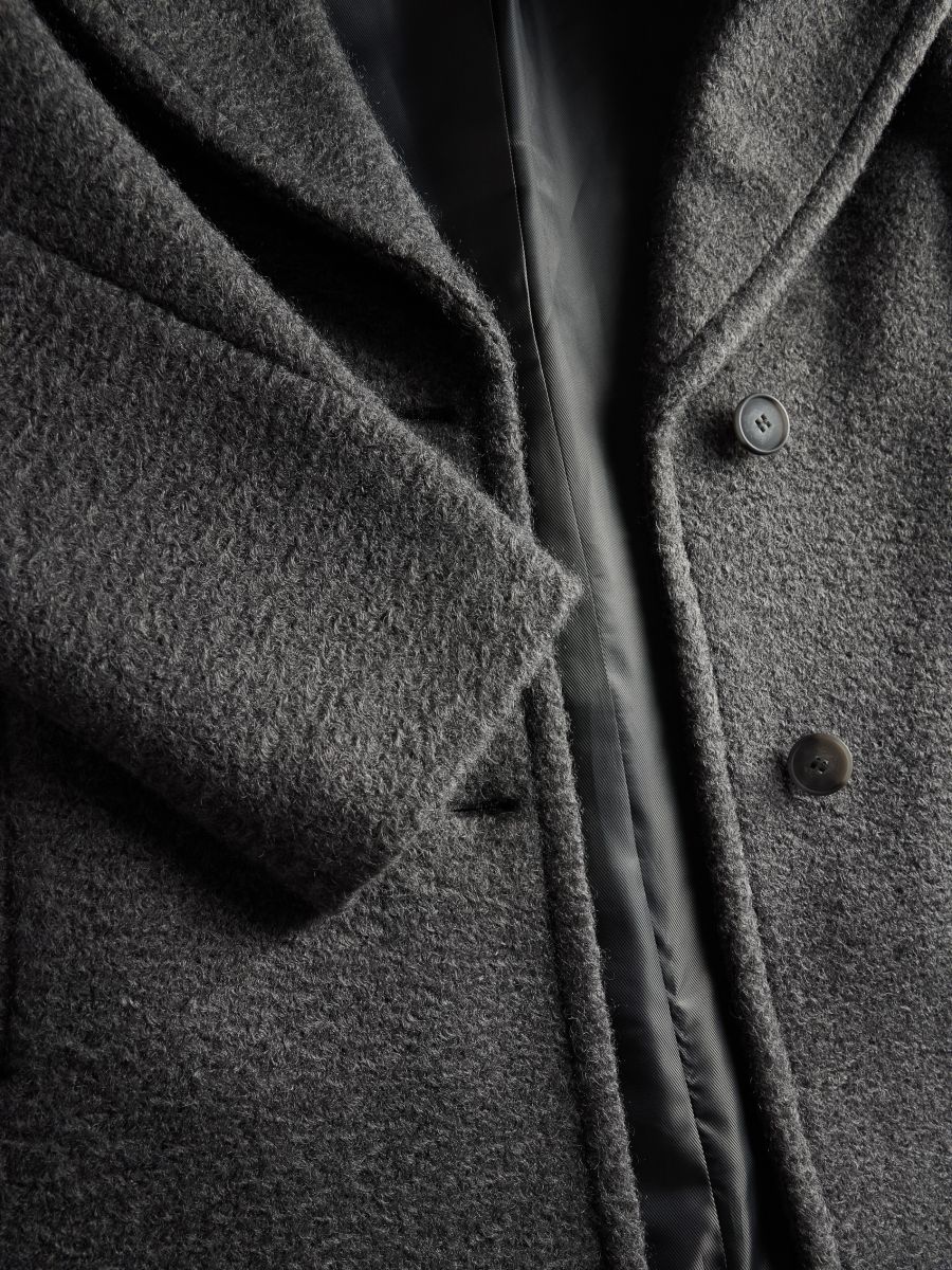 Plain oversized coat - dark grey - RESERVED - 2