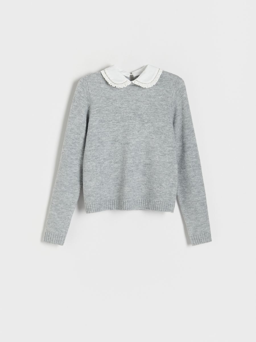 Jumper with collar - light grey - RESERVED - 2
