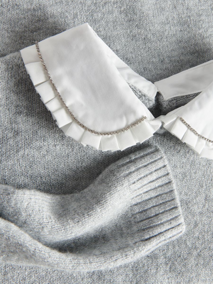 Jumper with collar - light grey - RESERVED - 3