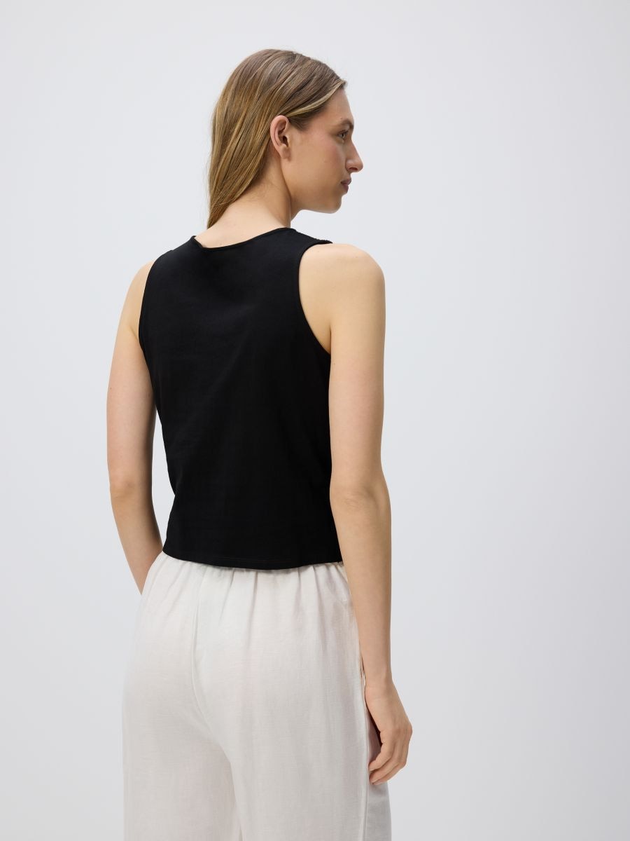 Cotton openwork top - black - RESERVED - 4