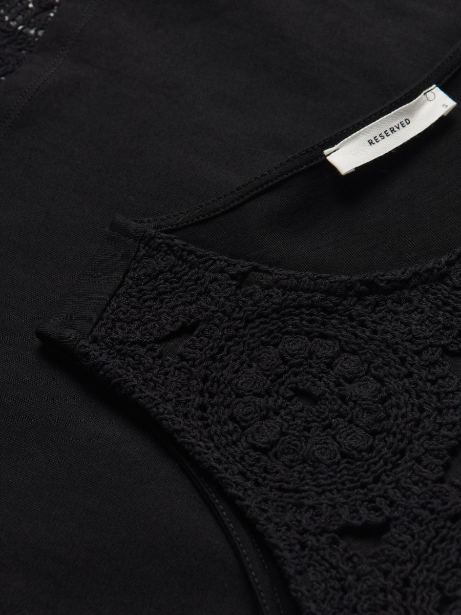 Cotton openwork top - black - RESERVED - 6