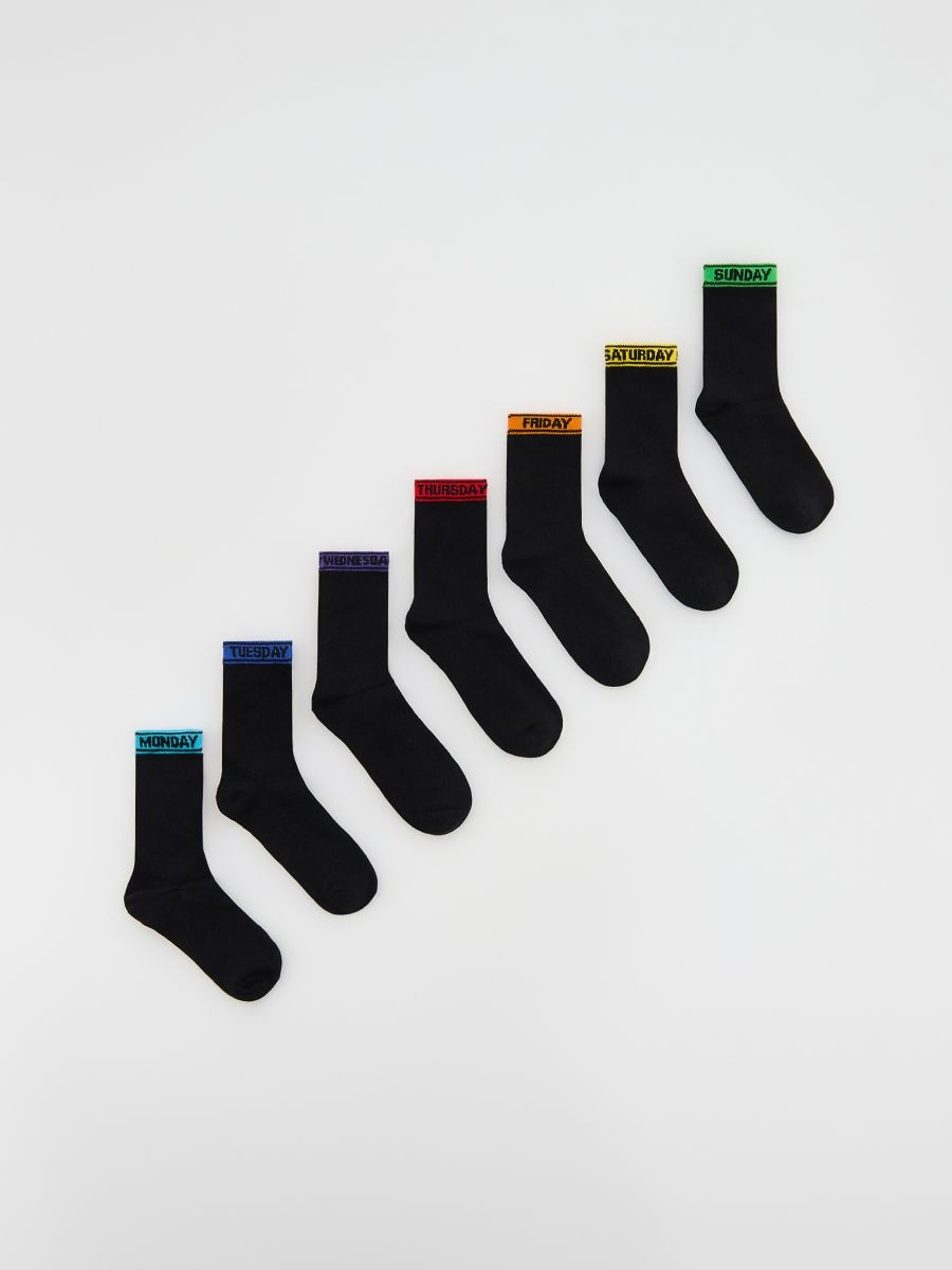 Socks 7 pack - black - RESERVED