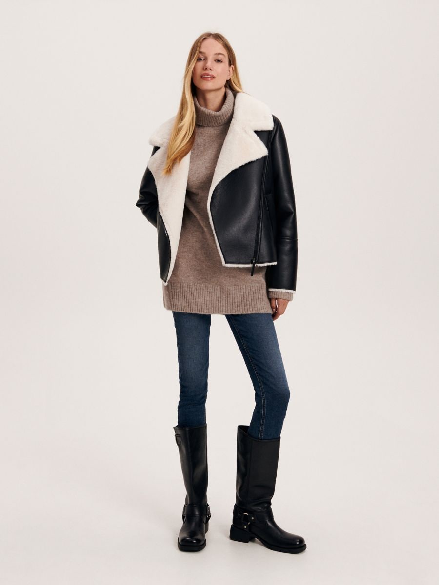 Turtleneck jumper - coffee - RESERVED - 4