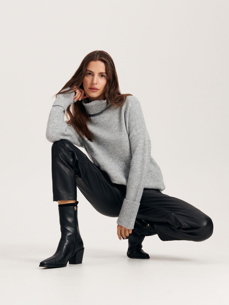 Rollkragenpullover - mittelgrau - RESERVED - 2
