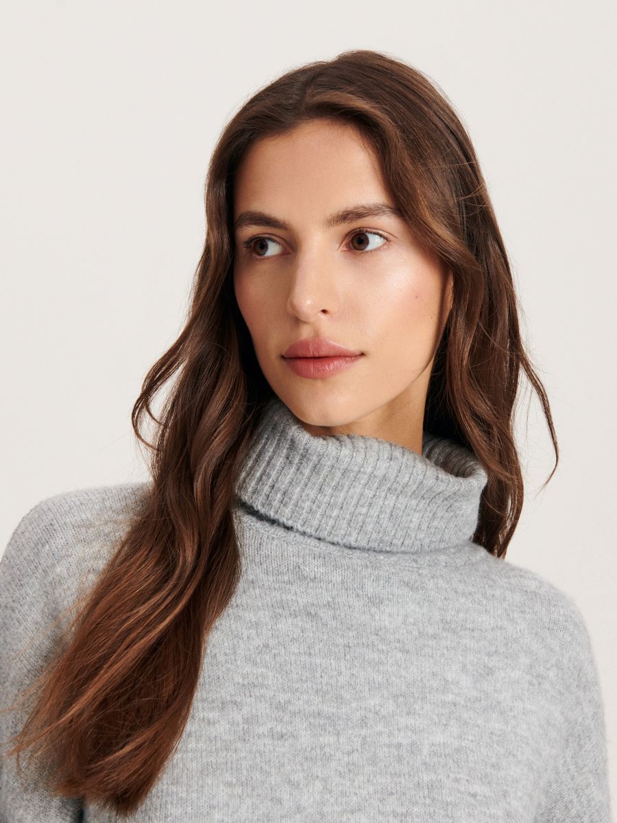 Rollkragenpullover - mittelgrau - RESERVED - 3