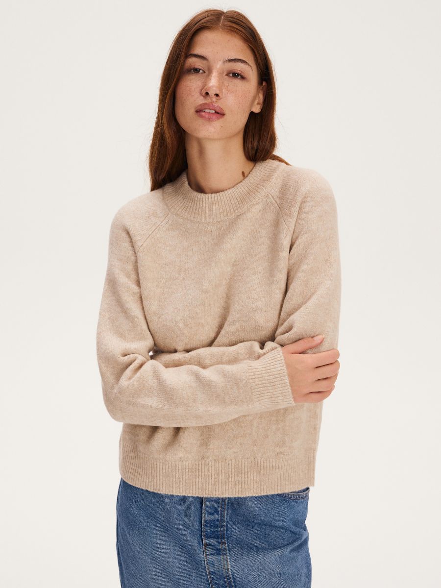 Plain jumper - beige - RESERVED - 2