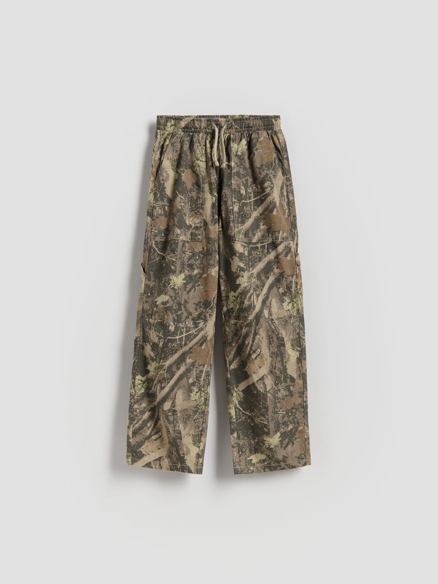 Cotton trousers - brownish green - RESERVED
