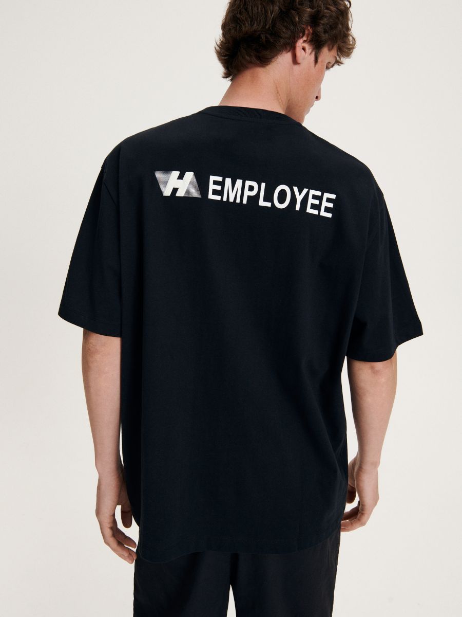 Mangler Vaccinere straf Oversized t-shirt med print i relief Farve SORT - RESERVED - 6187L-99X